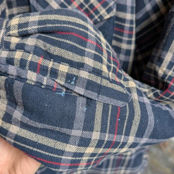 Vintage Wrangler Flannel Jacket Plaid Thermal Shacket Grunge Gorpcore Coat Large - Picture 13 of 13